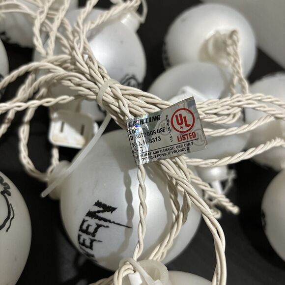 VTG 12 Barcana Halloween Ghost/Halloween Glass Ball String Light Decoration - Picture 4 of 10